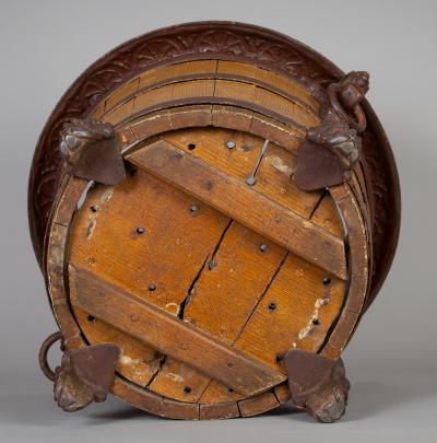 Wood and Cast Iron Jardiniere or Log Bin