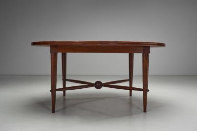 Wood and Ceramic Tile Coffee Table France 1970s