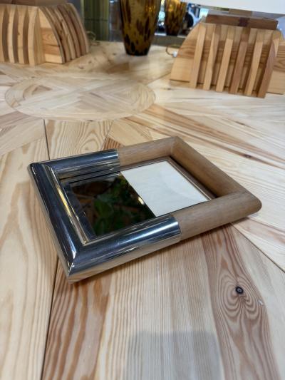 Wood and Silver Plated Table Picture Frame by Paolo Traversi