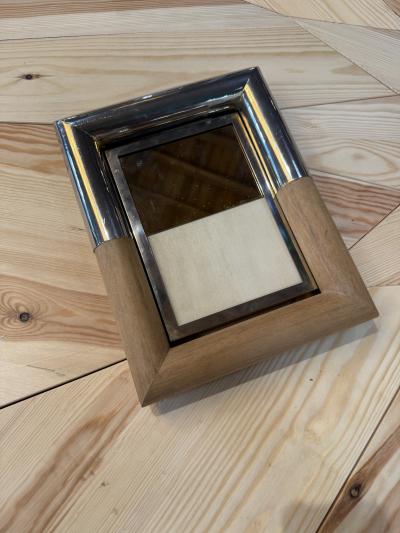 Wood and Silver Plated Table Picture Frame by Paolo Traversi