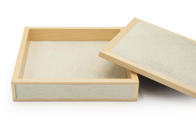 Wood and White Pony Hair Box