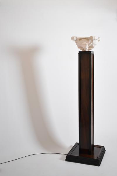 Wood and plaster floor lamp 1930s 
