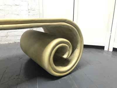Wooden Scroll Coffee Table with Crackle Finish