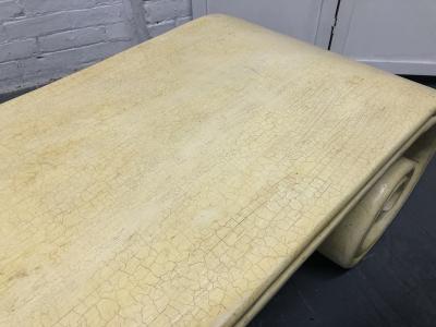 Wooden Scroll Coffee Table with Crackle Finish