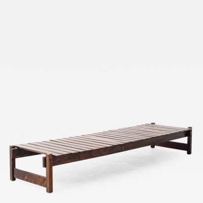 Wooden Slat Brazilian Hardwood Bench 60s Brazilian Midcentury 