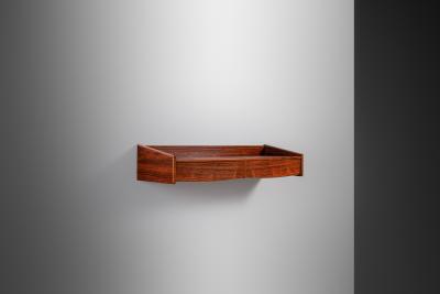 Wooden Wall Mounted Console with Double Drawers Europe Mid 20th Century