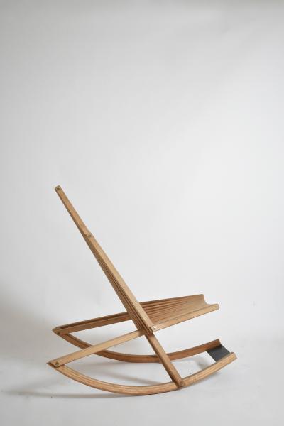 Wooden rocking chair 1980s 