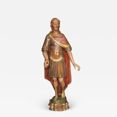 Wooden sculpture Roman soldier from the 18th century