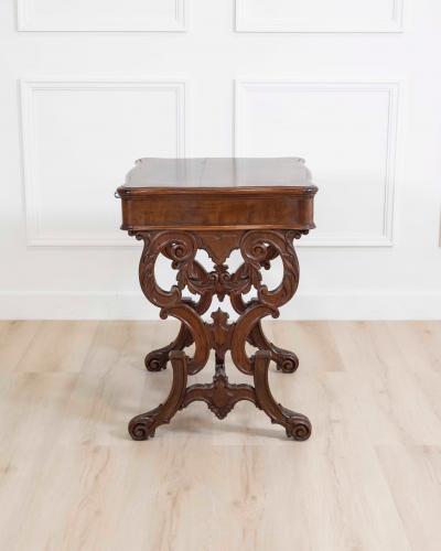 Work Table In Walnut From 1860 With Cherry Inlays Luigi Filippo