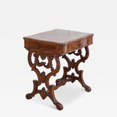 Work Table In Walnut From 1860 With Cherry Inlays Luigi Filippo