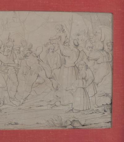 Working Drawing for a Painting of a Historical Scene Italy 18th century