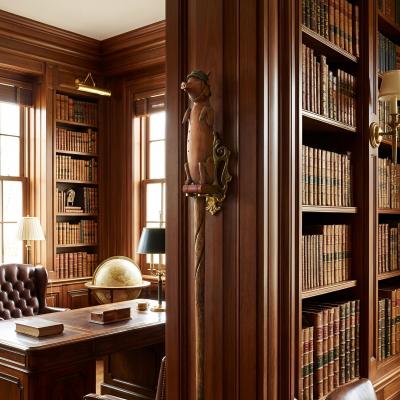 World War I Trench Art Carved Wallking Stick Cane of Sculpture Pig Soldier