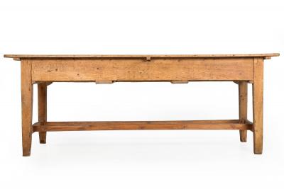 Worn and Patinated English Antique Pine Tavern Table Desk