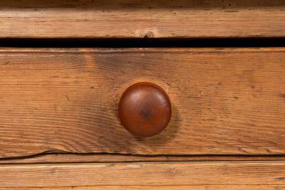 Worn and Patinated English Antique Pine Tavern Table Desk