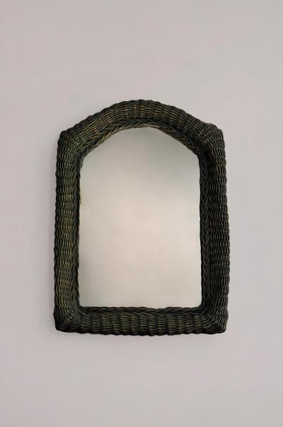 Woven Rattan Mirror 1970s
