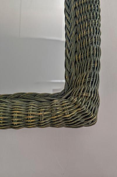 Woven Rattan Mirror 1970s