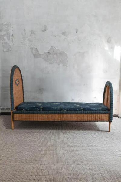 Woven Rattan Single Bed 1980