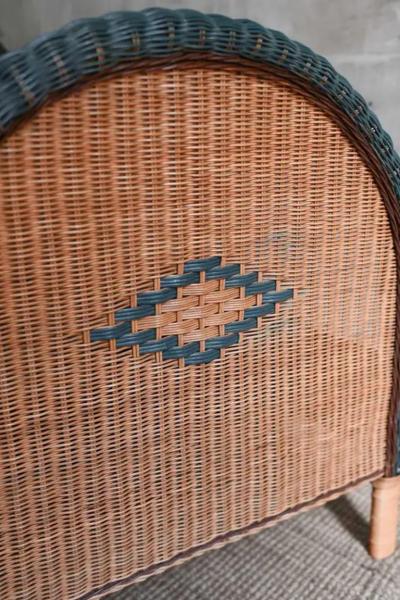 Woven Rattan Single Bed 1980
