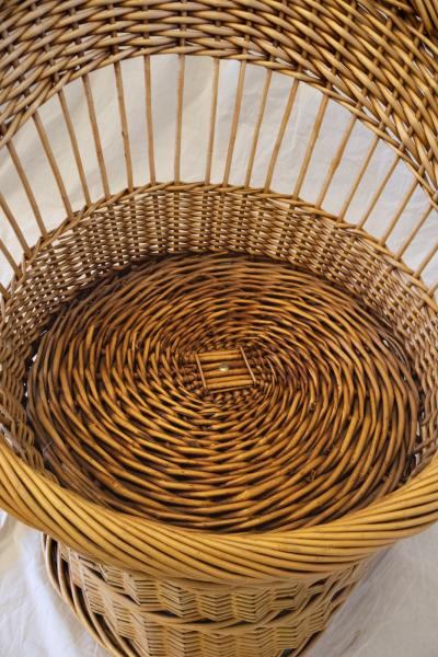 Woven Wicker Armchair 1970s