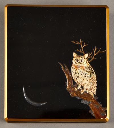 Writing Box Suzuribako with Owl Motif