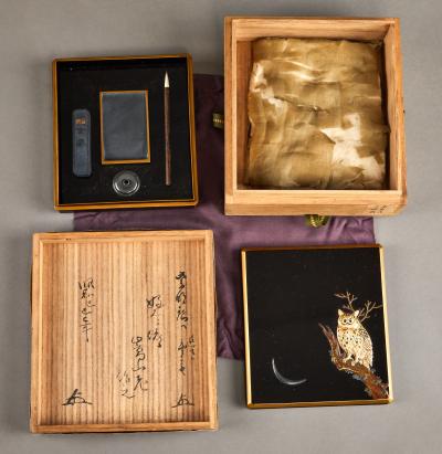 Writing Box Suzuribako with Owl Motif