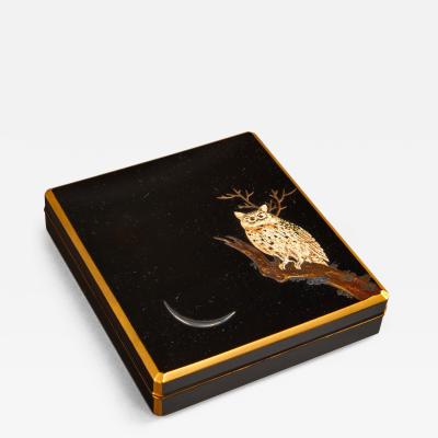 Writing Box Suzuribako with Owl Motif