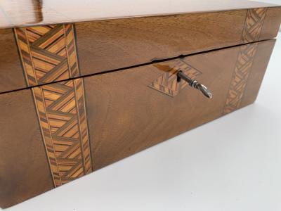 Writing Casket Box Walnut with Inlays England Late 19th Century