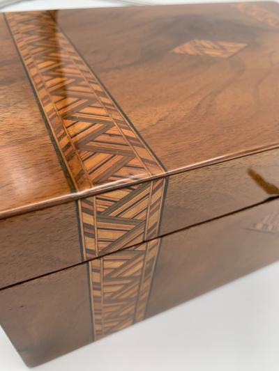 Writing Casket Box Walnut with Inlays England Late 19th Century