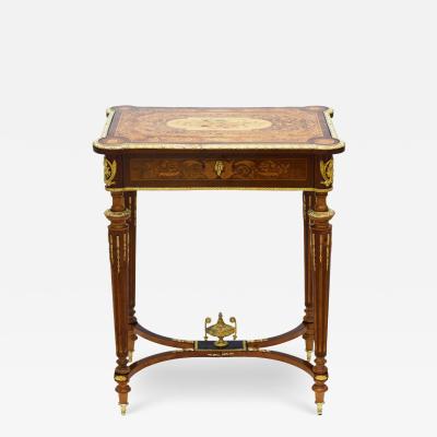 Writing Desk With Marquetry And Gilt Bronze Mounts France Late 19th Century