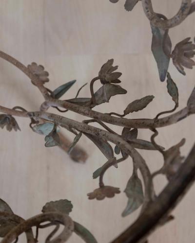 Wrought Iron And Polychrome Sheet Metal Coffee Table 20th Century
