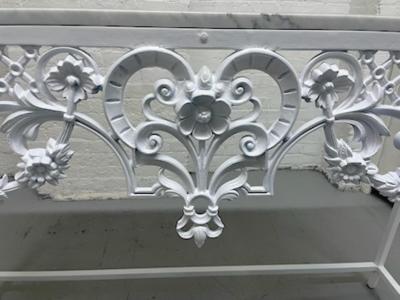 Wrought Iron Carrara Marble Console Table