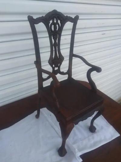 Wrought Iron Chippendale Ball and Claw Miniature Chair