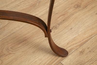Wrought Iron Faux Leather Buckle Coffee Table