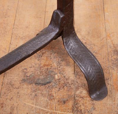 Wrought Iron Fiddlehead Andirons