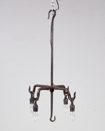 Wrought Iron Hanging Hook Chandelier