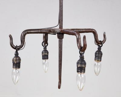 Wrought Iron Hanging Hook Chandelier