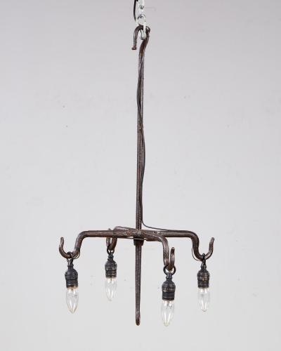 Wrought Iron Hanging Hook Chandelier