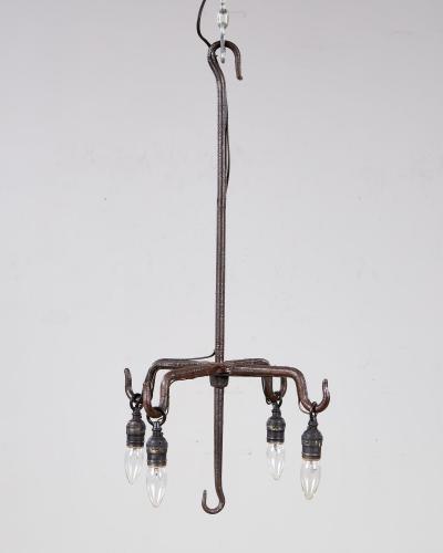 Wrought Iron Hanging Hook Chandelier