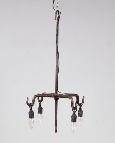 Wrought Iron Hanging Hook Chandelier