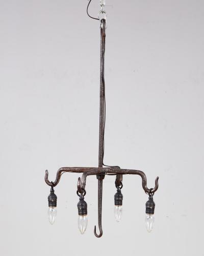 Wrought Iron Hanging Hook Chandelier