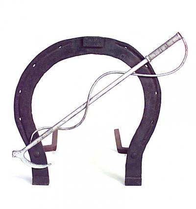 Wrought Iron Horseshoe Andiron