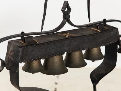 Wrought Iron Latten Bell Stand Three Tier English Late 19th C 