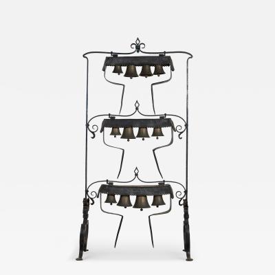 Wrought Iron Latten Bell Stand Three Tier English Late 19th C 