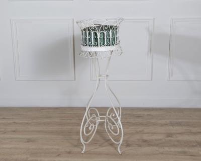 Wrought Iron Planter with Scrollwork Stand 20th Century