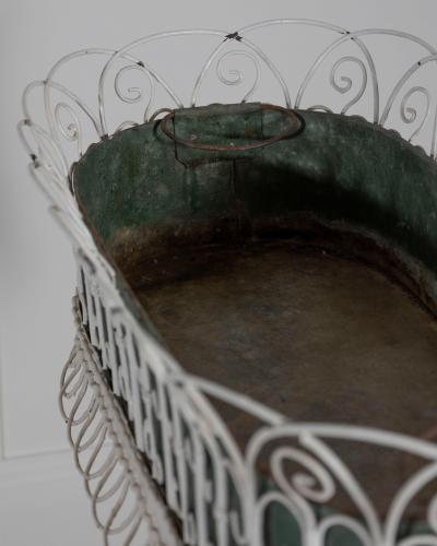 Wrought Iron Planter with Scrollwork Stand 20th Century