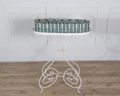Wrought Iron Planter with Scrollwork Stand 20th Century