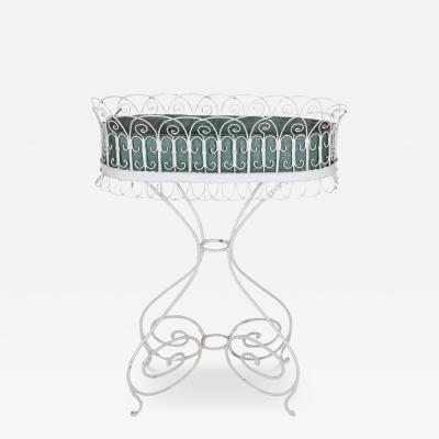 Wrought Iron Planter with Scrollwork Stand 20th Century
