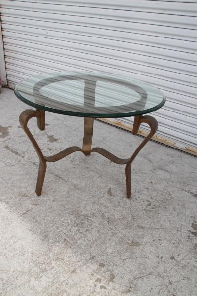 Wrought Iron Round Coffee Table with Glass Top