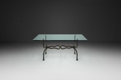 Wrought Iron Savonarola Dining Table Italy 1960s