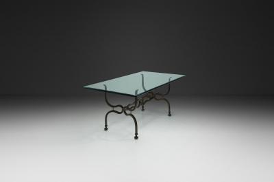 Wrought Iron Savonarola Dining Table Italy 1960s